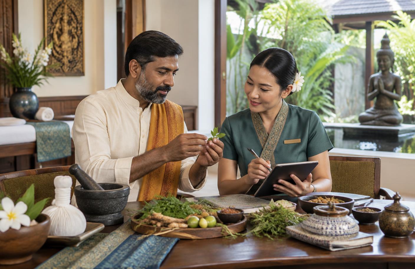 Indian and Thai wellness specialists developing a programme together