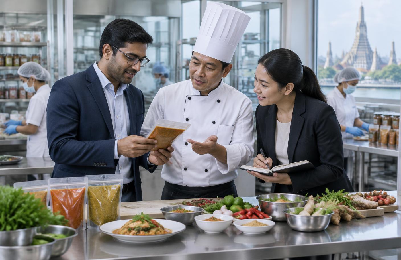 Indian and Thai specialists collaborating on food products